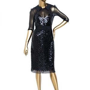 Prada sequin and silk midi dress